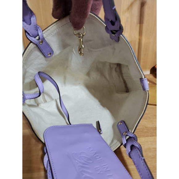 GUCCI Beige/Purple GG Canvas Small Craft Tote Bag - Picture 10 of 10